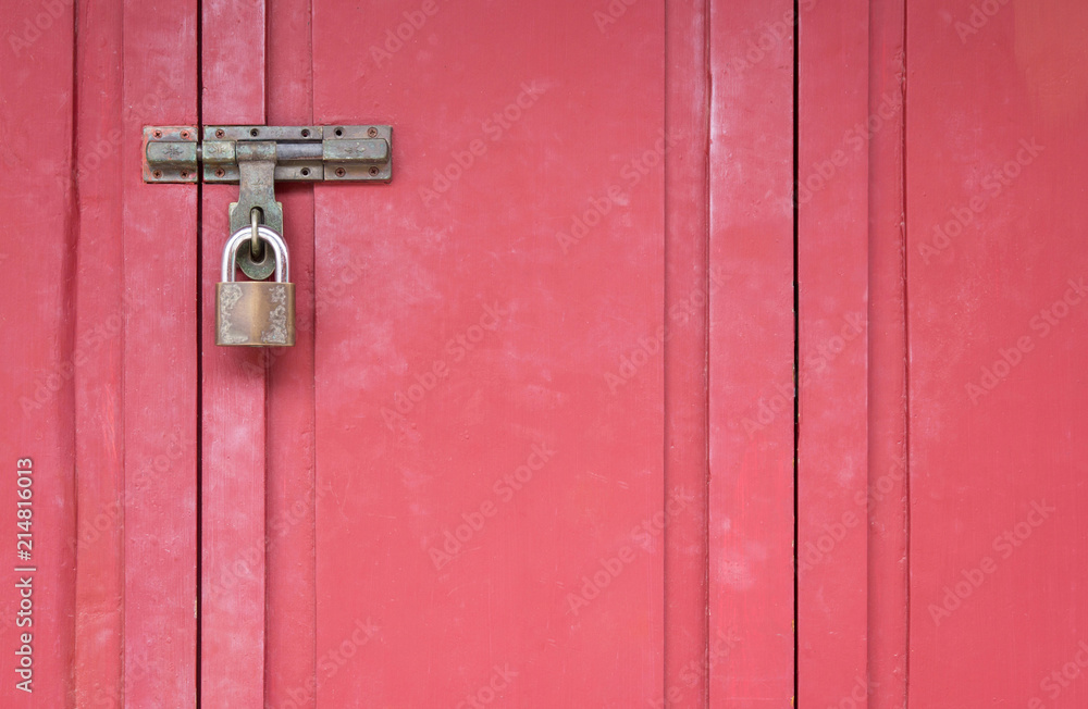 red wood gate with lock, locked wooden doors red wood gate with lock, locked wooden doors
