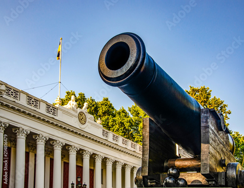 Monument-gun on Primorsky Boulevard in Odessa country Ukraine. photo