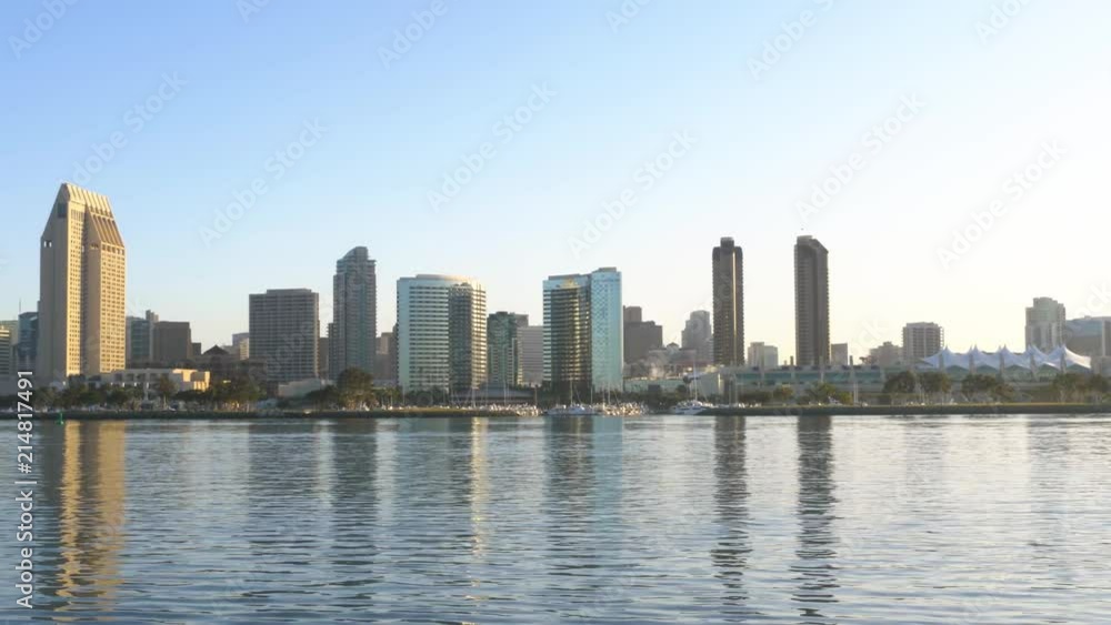 City of San Diego at dawn panorama. Downtown San Diego in the morning at dawn. City of San Diego, Downtown Cityscape, San Diego California, USA City of San Diego at dawn panorama. Downtown San Diego in the morning at dawn. City of San Diego, Downtown Cityscape, San Diego California, USA