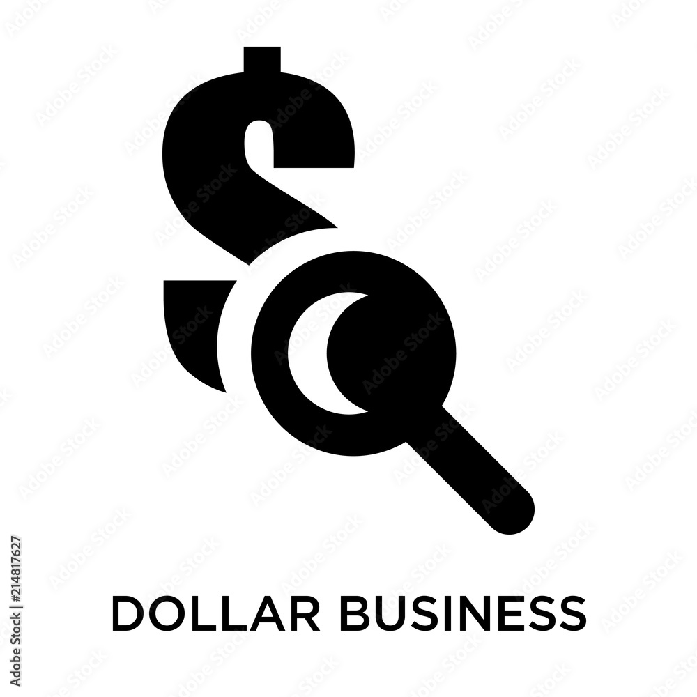 Dollar business search icon vector sign and symbol isolated on white background, Dollar business search logo concept Dollar business search icon vector sign and symbol isolated on white background, Dollar business search logo concept
