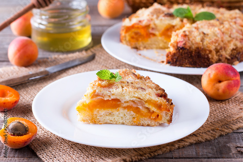 Slices of apricot cake