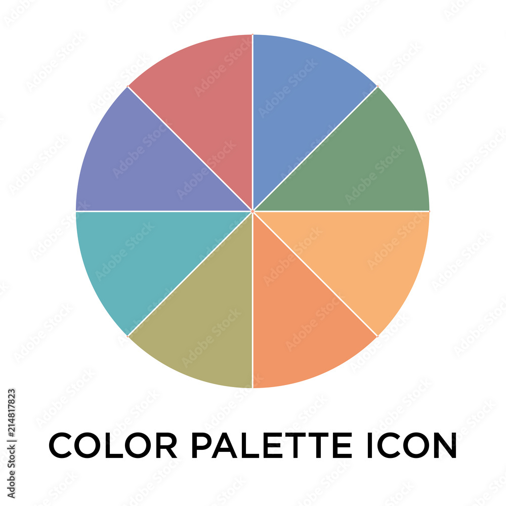 Color palette icon vector sign and symbol isolated on white background