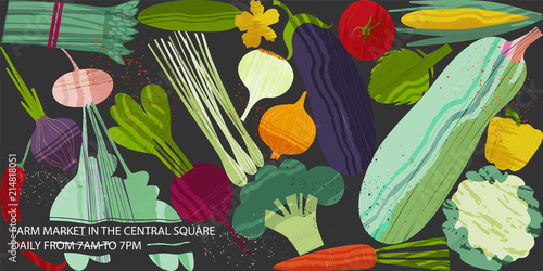 Set of vegetables. Vector illustration