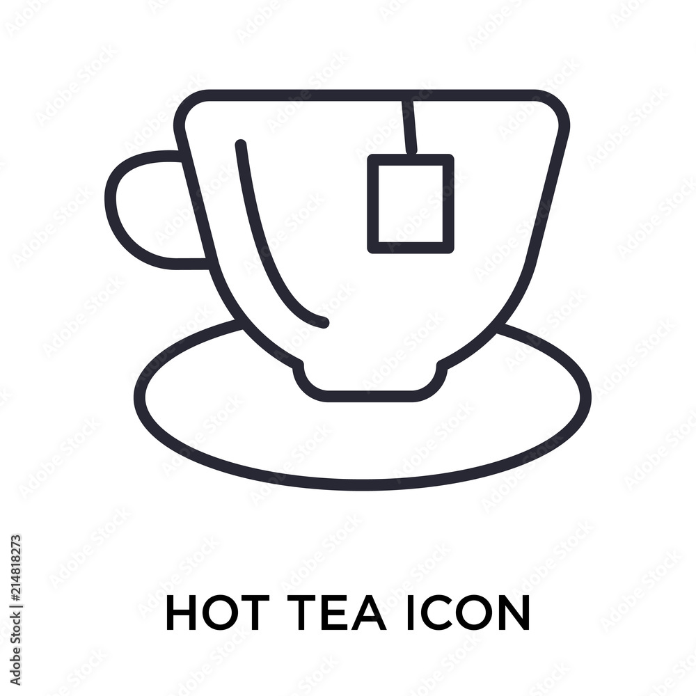 Hot tea icon vector sign and symbol isolated on white background, Hot tea logo concept Hot tea icon vector sign and symbol isolated on white background, Hot tea logo concept