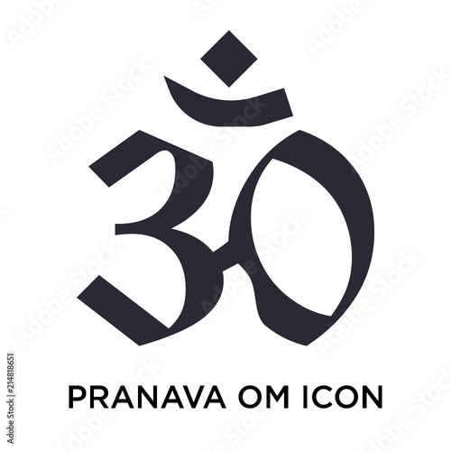 Pranava OM icon vector sign and symbol isolated on white background, Pranava OM logo concept