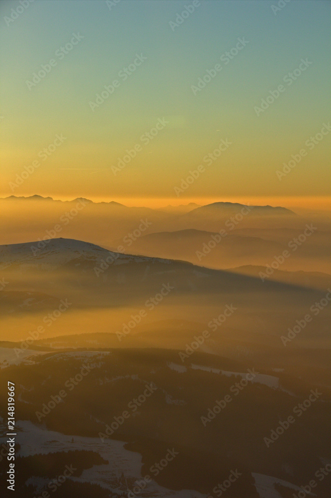 sundown in the mountains