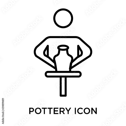 Pottery icon vector sign and symbol isolated on white background, Pottery logo concept