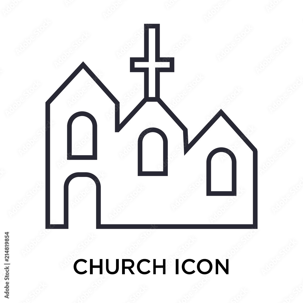 Church icon vector sign and symbol isolated on white background, Church logo concept