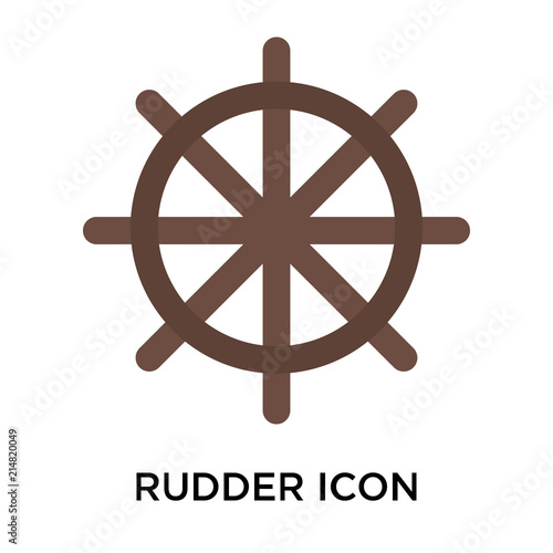 Rudder icon vector sign and symbol isolated on white background, Rudder logo concept