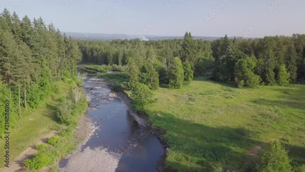 Molalla river drone flight at sunset Molalla river drone flight at sunset