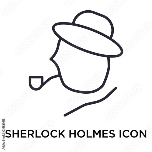 Sherlock holmes icon vector sign and symbol isolated on white background, Sherlock holmes logo concept