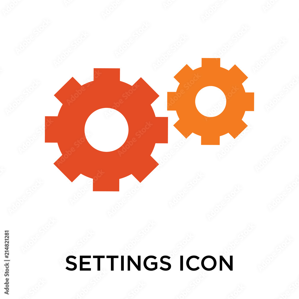 Settings icon vector sign and symbol isolated on white background, Settings logo concept Settings icon vector sign and symbol isolated on white background, Settings logo concept