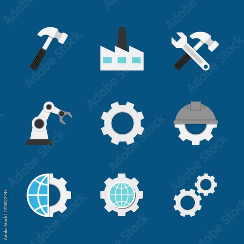 Manufacturing flat icons