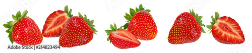 Fresh strawberry isolated on white background with clipping path photo