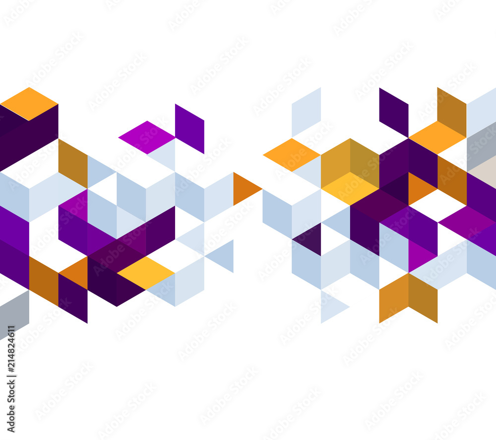 Abstract background with color cubes and grid Abstract background with color cubes and grid