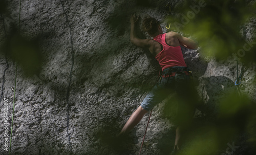 climbing woman