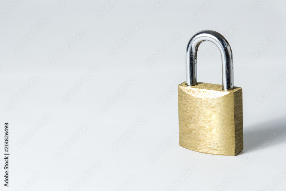 Naklejka premium Padlock on gray background