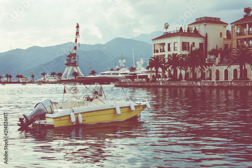 Yacht Porto Montenegro. Elite marina of Tivat in Montenegro photo