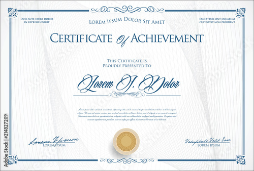 Certificate or diploma retro template vector illustration