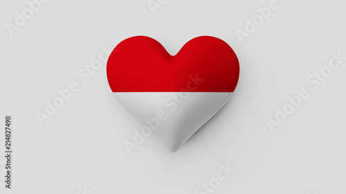 Naklejka Corazón bandera Mónaco. 3D