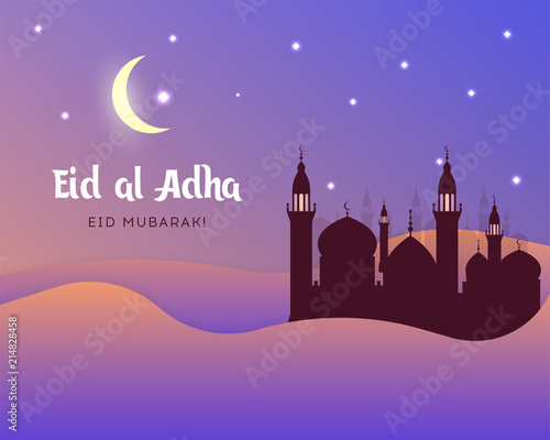 Eid al-Adha, Eid ul-Adha mubarak. Kurban Bayrami, Kurban Bajram muslim festival of sacrifice. Vector EPS 10.