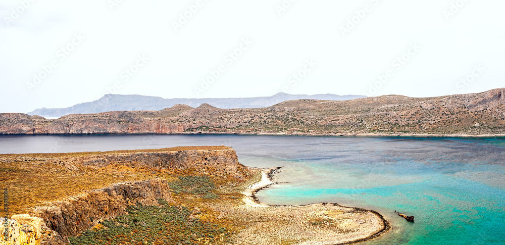 Fototapeta premium Crete. Fort Gramvousa. The azure waters around the island