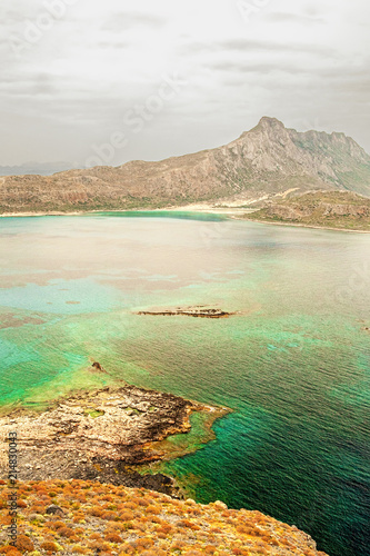 Crete. Fort Gramvousa. The azure waters around the island