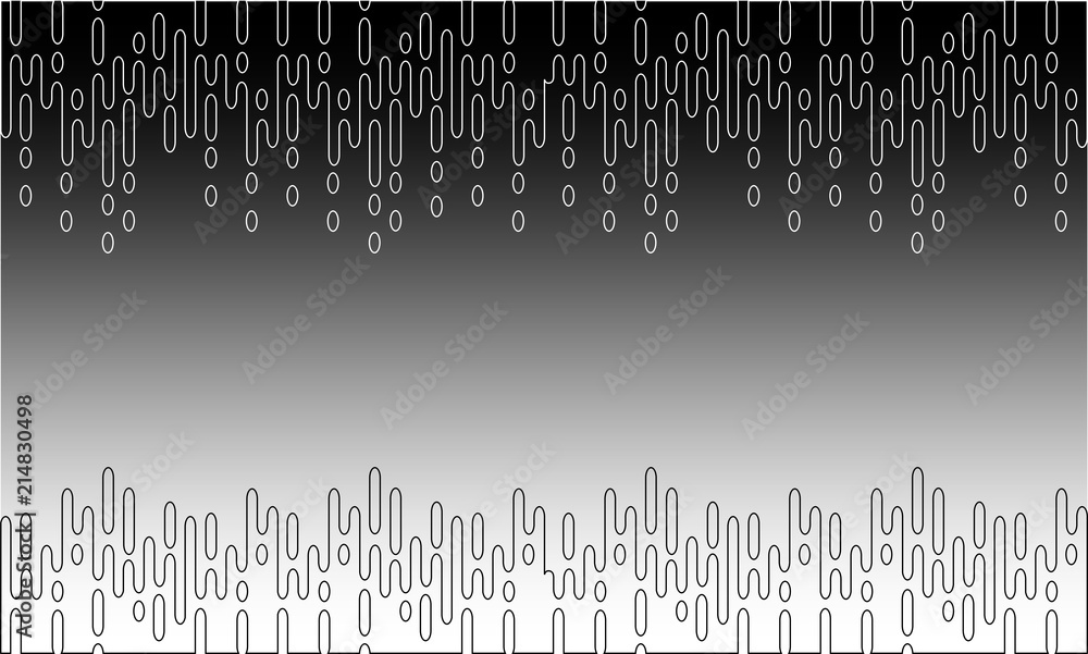 Black and white background with halftone transition. Rounded lines pattern.