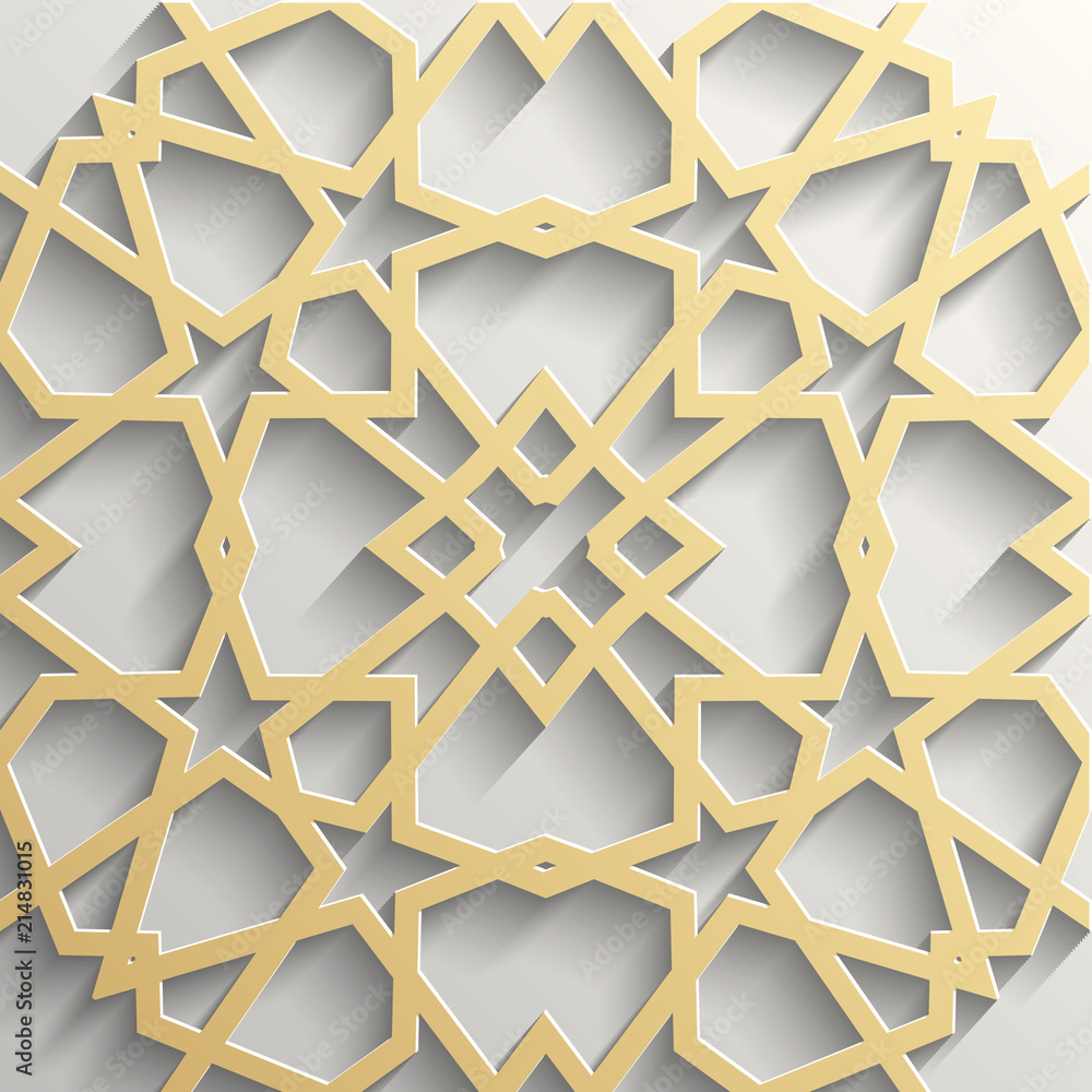 Background with 3d seamless pattern in Islamic style