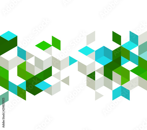 Abstract background with color cubes and grid