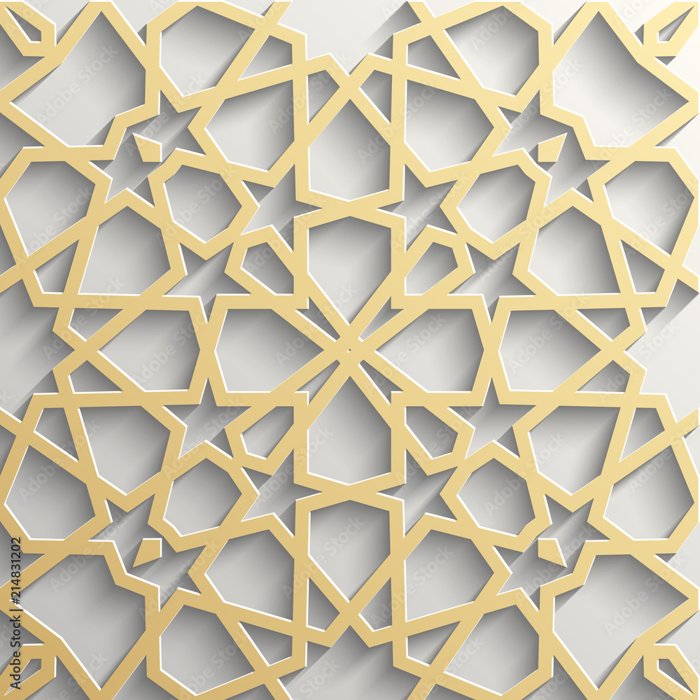Background with 3d seamless pattern in Islamic style Background with 3d seamless pattern in Islamic style