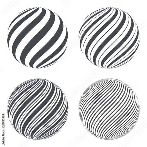 Abstract globe shape with swirl line for graphics design. Vector illustration