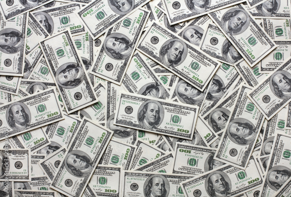 heap of one hundred dollars notes as textured background heap of one hundred dollars notes as textured background