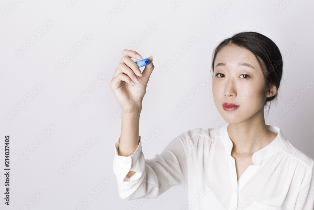 Young woman, bussines portrait on white background Young woman, bussines portrait on white background