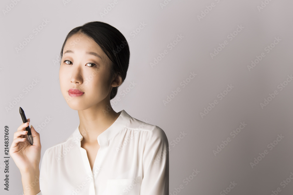 Young woman, bussines portrait on white background