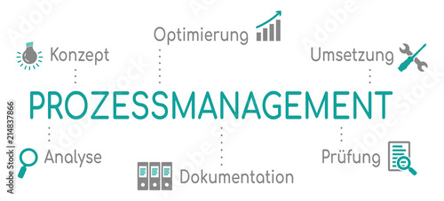 Infografik Prozessmanagement Türkis