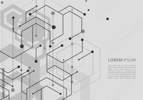 Geometric abstract background with hexagons