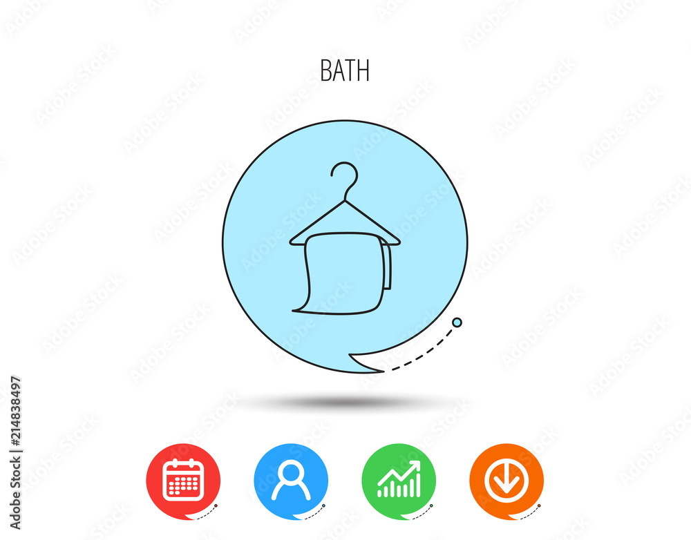 Bath towel icon. Cleaning service sign.