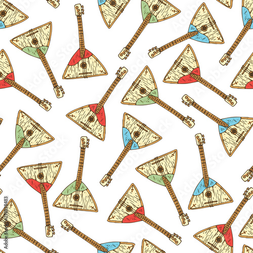 Seamless Pattern with Balalaika