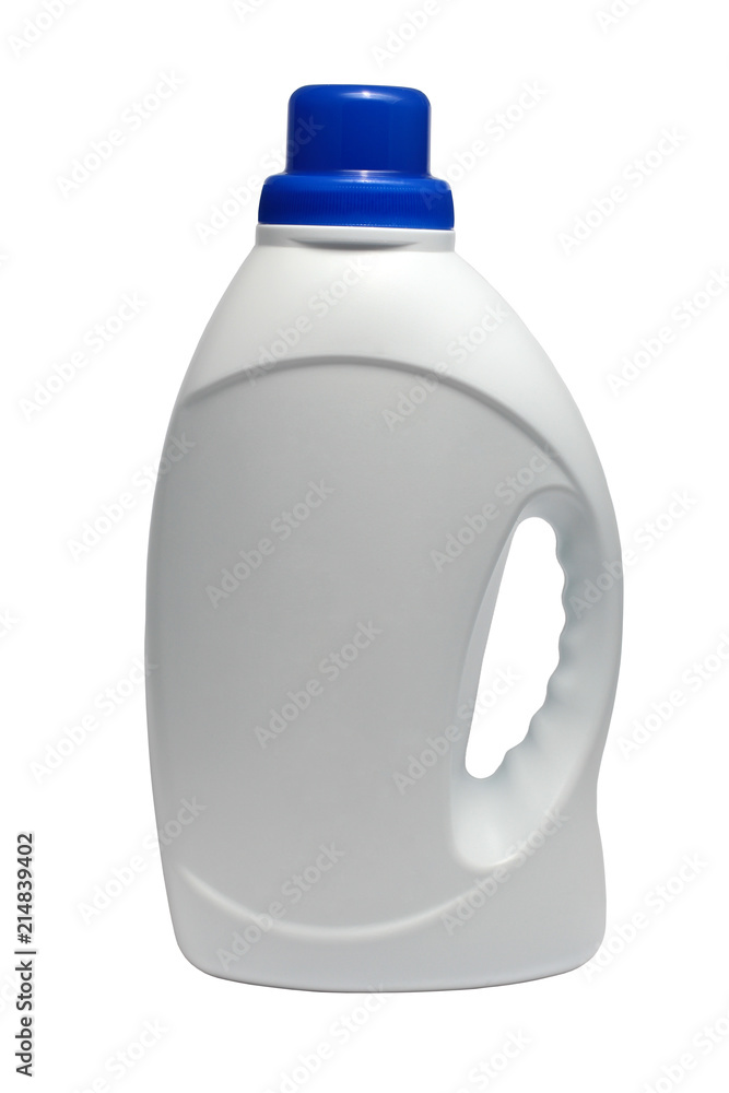Plastic bottle with blue lid For Detergent. Isolated on white. Plastic bottle with blue lid For Detergent. Isolated on white.