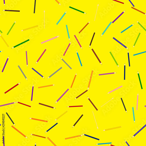 Seamless pattern with colorful pencils. Vector.