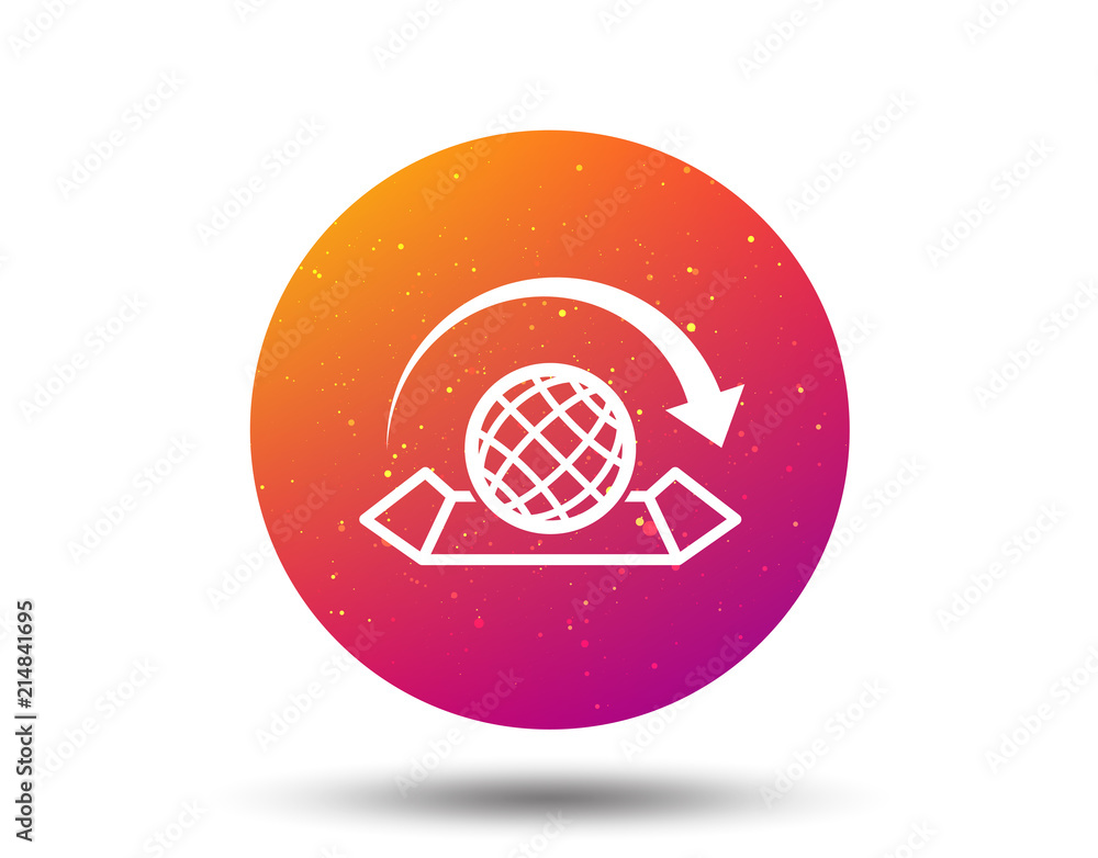 World map icon. Globe with arrow sign. World map icon. Globe with arrow sign.