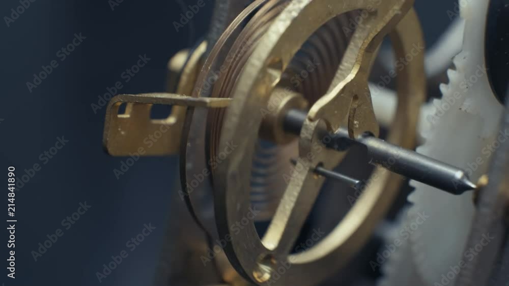 Rotating gears mechanical watches. Pendulum clock. 4K