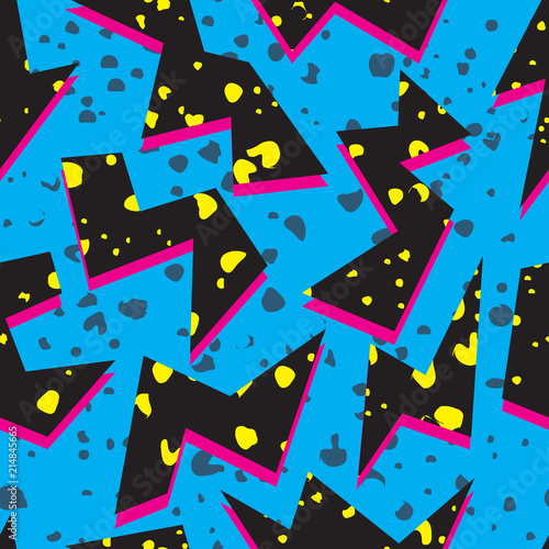 STAINED GRUNGE GEOMETRIC ELEMENTS SEAMLESS PATTERN. LATINO STYLISH TEXTURE