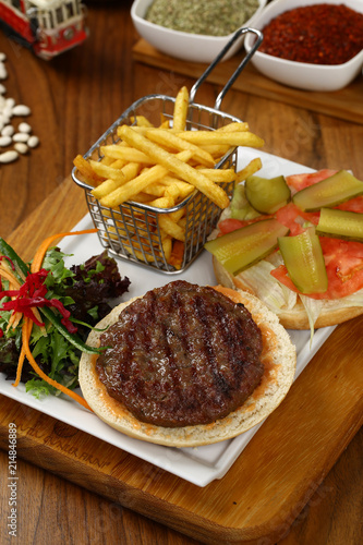 Classic american burger open style