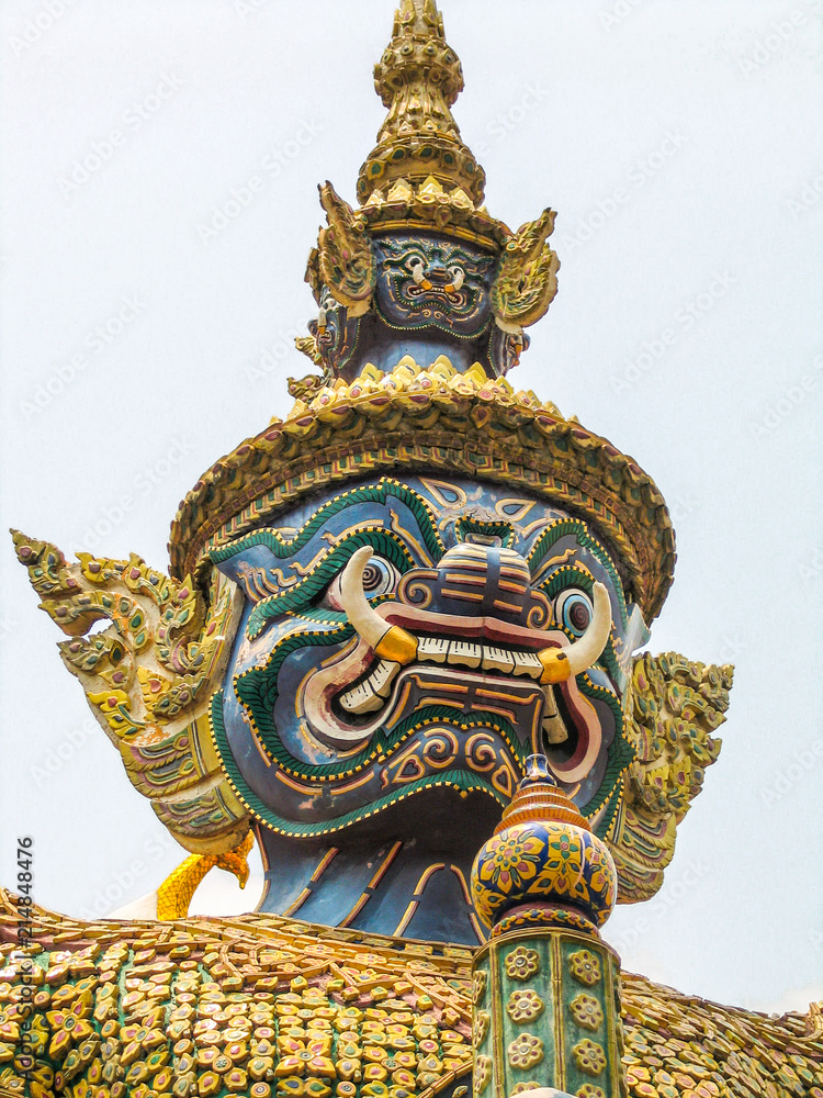 Großer Königspalast, Wächterfigur Kopf, Bangkok, Thailand