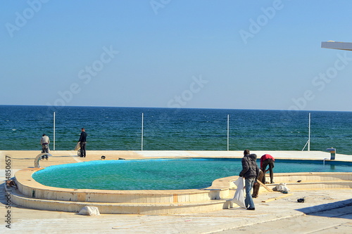 swimming pool at the beach