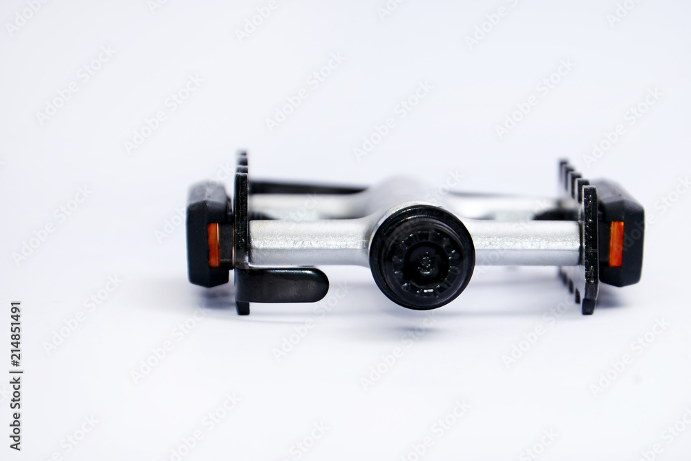 Bicycle pedals with reflector isolated on white background. Bicycle pedals with reflector isolated on white background.