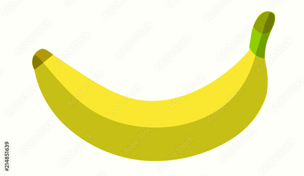 Isolated Banana on White Background.