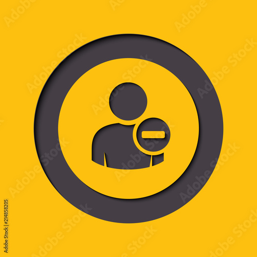User profile sign web icon with minus glyph. illustration design element